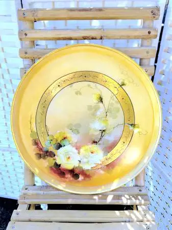 Vintage Hand-painted Large Porcelain Tray Collectible, No stand
