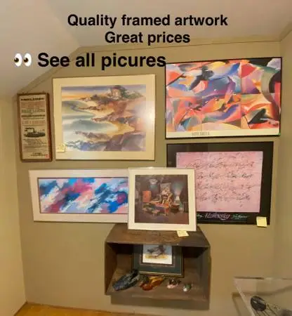 collection of FRAMED ART BY known artists/  some signed