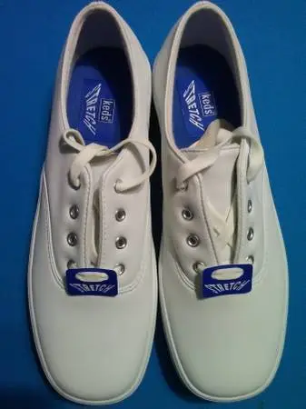Brand New Leather Stretch Keds White Size 8.5
