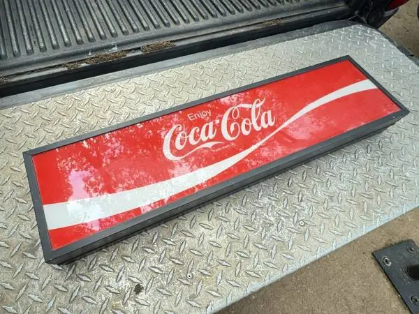 Vintage COCA COLA “COKE” back light-able Sign 8” x 30” ORIGINAL great
