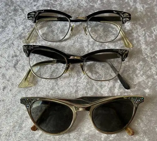 3- 1950s Cat Eye Glasses