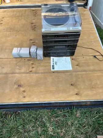 Sharp Stereo with Dual Cassette player and Pioneer PL-S40 Turntable
