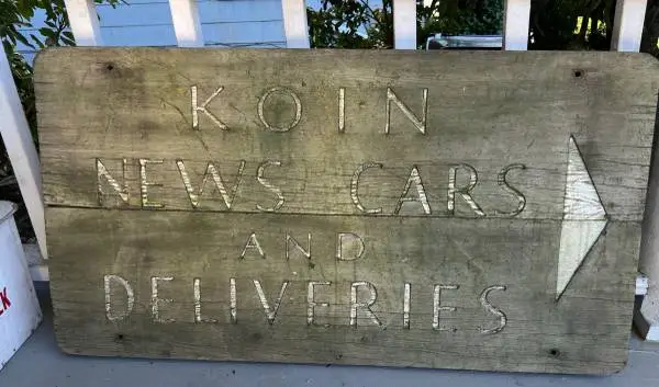 Vintage KOIN TV Building Entrance Sign Cedar Television Station Portla