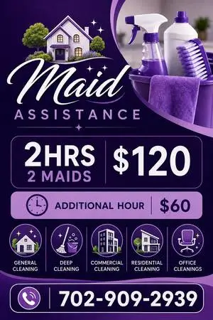 Maids Assistant House Cleaning Services AVAILABLE TODAY