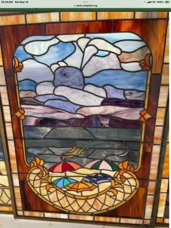 2stained glass windows 4’x3’ Vintage signed 1980 “other estate items”
