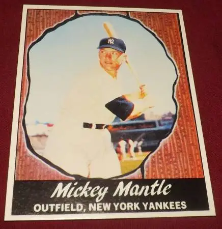 1988 MICKEY MANTLE BB CARDS MAGAZINE REPLI-CARDS HAND CUT #1  STRONG 9