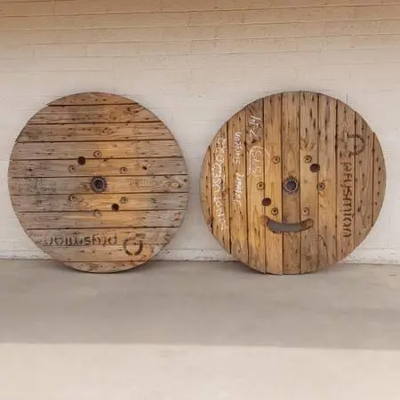 Huge Round Wood Spool End / Table Top