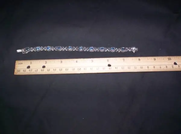 BLUE TOPAZ in 24g Silver setting 7.5 BRACELET for women.$485 price