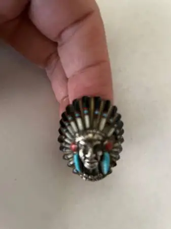 Gorgeous Turquoise Navajo southwest sterling silver ring for men