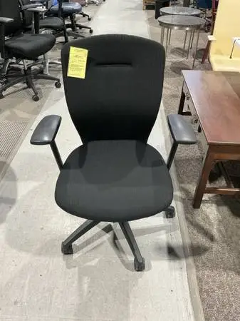 ergonomic Mid Back Office Chair by Teknion Model T3 in Black Fabric