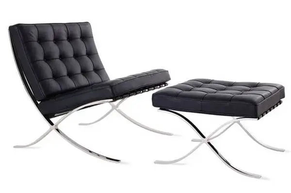 Mid Century modern classic Barcelona Genuine top grain leather chair