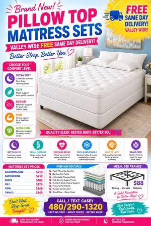 ✅ Brand new Bamboo Pillow Top Mattress Sale-King Sets Only $219
