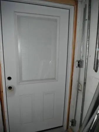 36 Steel Entry Door Half lite w/ Adjustable Mini Blinds Inside Glass