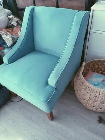 Beautiful side chair, turquoise velvetine