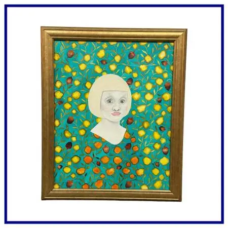 Sofia Bonati Lucia Art Nouveau Watercolor, Framed