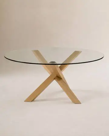 🔴La Rotonda Style Dining Table / Conference Table Glass Wood Designer