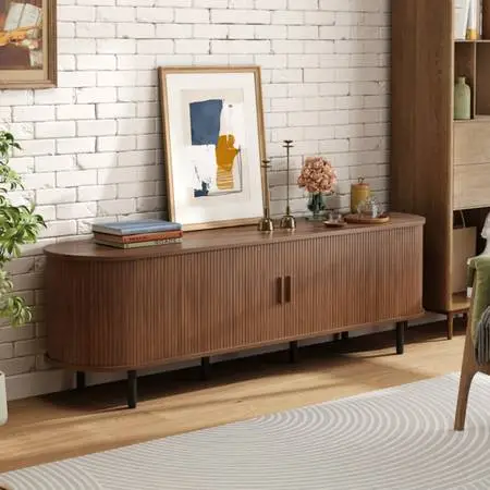 71inch Jalonda Modern Wood TV Stand with Storage and Shelves