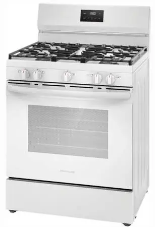 Frigidaire 30” freestanding 5 Sealed burners gas range on (White) New.