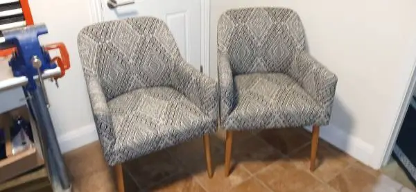 2 fabric pier 1 import chairs in excellent condition