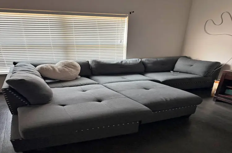 gray L-shaped sectional sofa