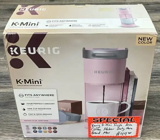 Keurig K-Mini Single Serve Coffee Maker Dusty Rose  Brand New