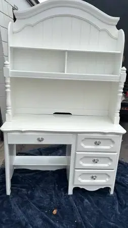 Standard furniture Adrian White Desk with Hutch desk with shelves for girl L48