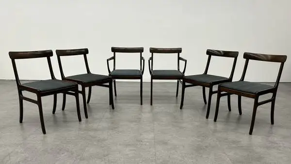 Mid Century Dining Chair Set of 6 Ole Wanscher Denmark Chairs