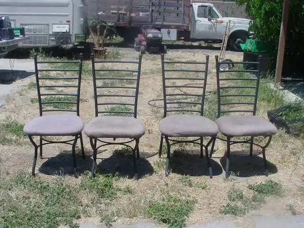 4 metal frame dining room chairs