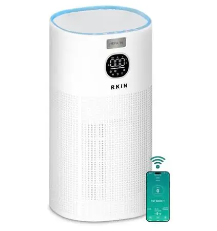 RKIN HEPA 14 Smart Air Purifier - Large Room Air Purifier with PM2.5 M