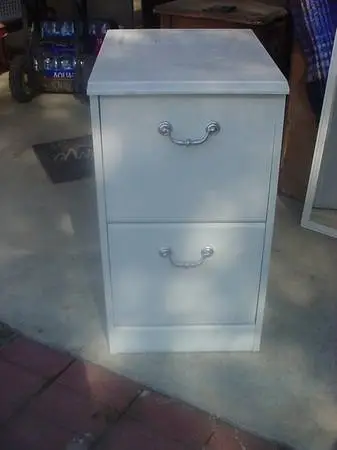 2 drawer white cabinet