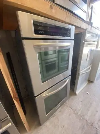 SS KitchenAid Double Electric Wall Oven Model #KEBS277SSS00 Used