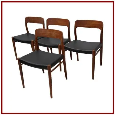 Niels Otto Møller For J. L. Møllers Model 75 Teak Side Chairs, Set O
