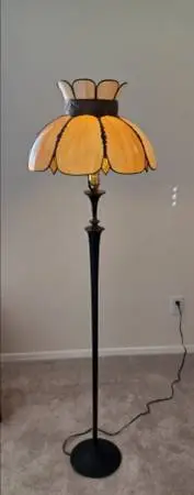 Vintage Tiffany style Large Slag Glass floor lamp