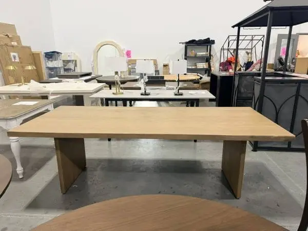 Koshi 96 Dining Table Sandblasted Amber Solid Oak Wood Brand New