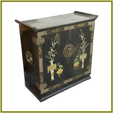 Lacquered Chinoiserie Dry Bar