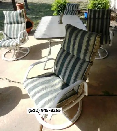 PATIO TABLE & ROCKING / SWIVEL / RECLINING CHAIRS