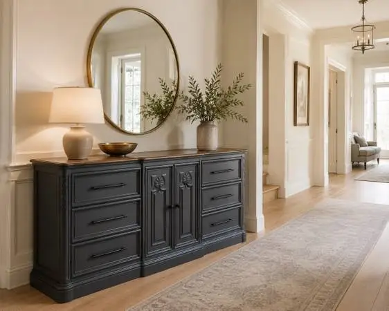 Solid oak gray dresser
