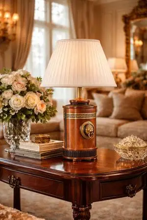 Elegant Solid Wood Table Lamp – Luxury Style