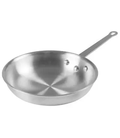Winco Gladiator 12” Diameter Round Natural Finish Aluminum Frying Pan