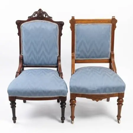 Pair of antique style Victorian parlor chairs
