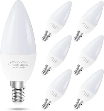SIX New LED E12 Candelabra/Ceiling Fan bulbs in the box...