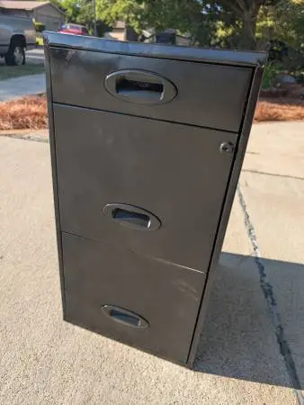 18 Steel Metal Office Vertical File Filing Cabinet Black 3 drawer