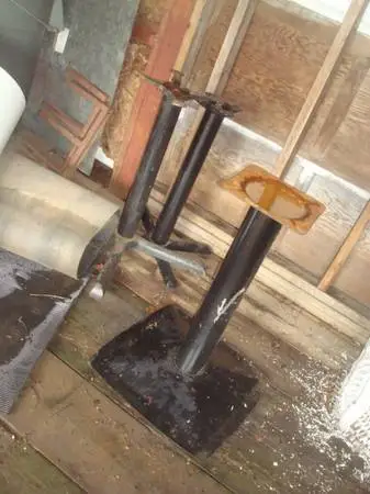 3 metal table bases