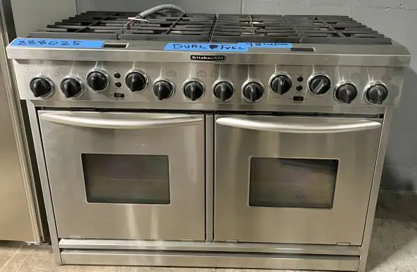48 Inch Kitchenaid Dual Fuel Gas Range KDRP487MSS Convection Oven
