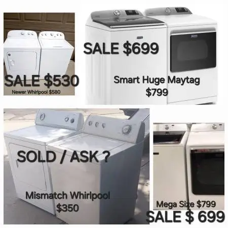 🇺🇲 MEGA SALE** XL W/D Washer and Dryer Sets 2oh8 8OI.I864