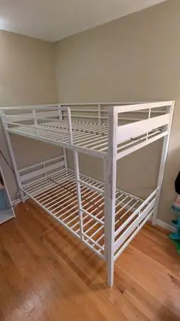 Metal twin over twin bunk bed