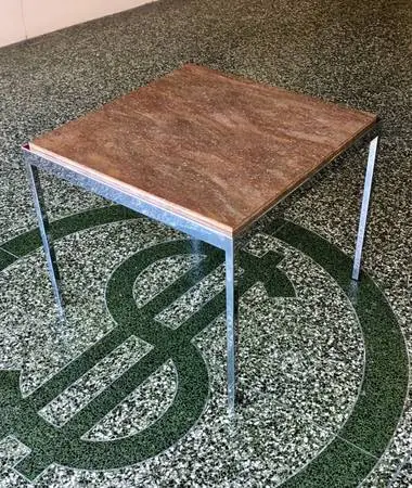 Martin Brattrud Minimalist Chrome Side Table Knoll Style Design