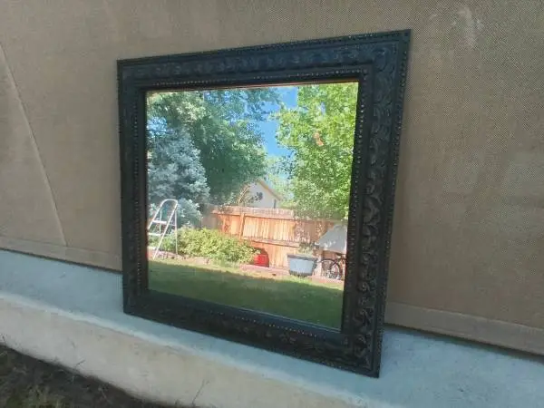 Living Room 26 x 26 Square Espresso Mirror Framed