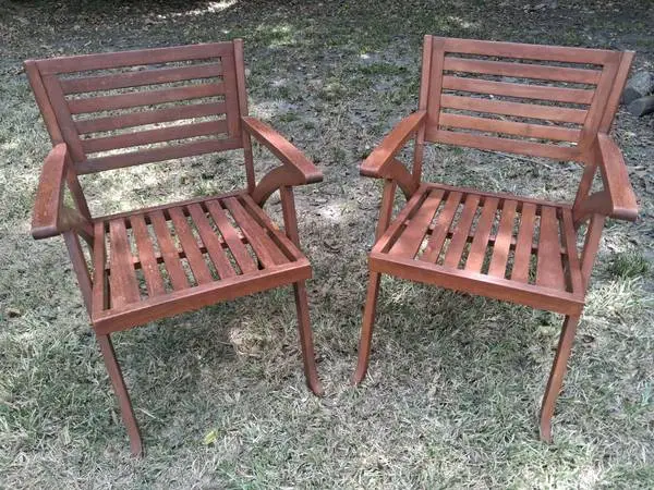 Two  Wood Patio Chairs