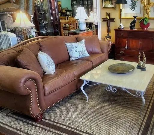 Thomasville Nubuck Classic Sofa-89L x 39D x 36H-NOW